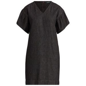 Ralph Lauren NEW Black V-Neck Short-Sleeve Dress 0‎